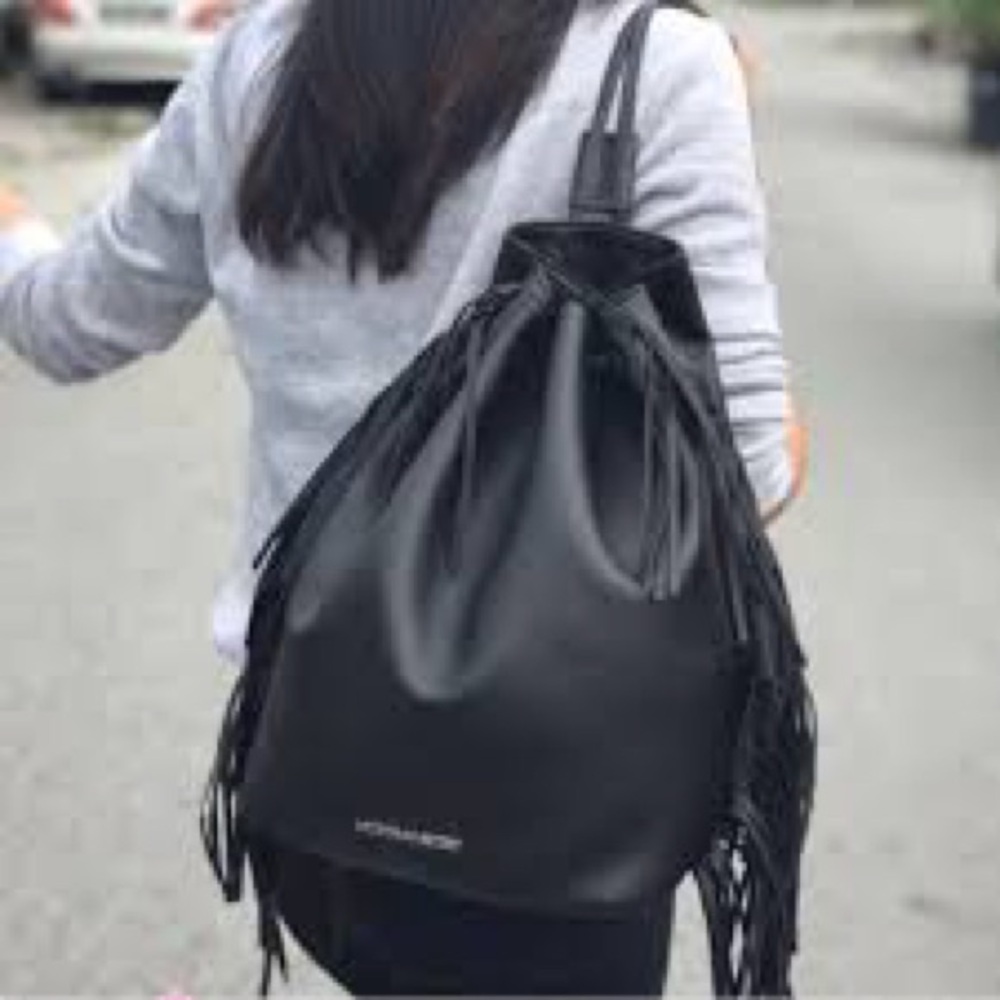 VICTORIA SECRET Black Fringe Backpack